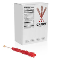 Red Rock Candy Sugar Sticks - Strawberry Flavor