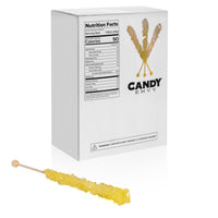 Yellow Rock Candy Sugar Sticks - Banana Flavor