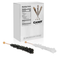 Black & White Rock Candy Sugar Sticks - Black Cherry and Original Sugar Flavors