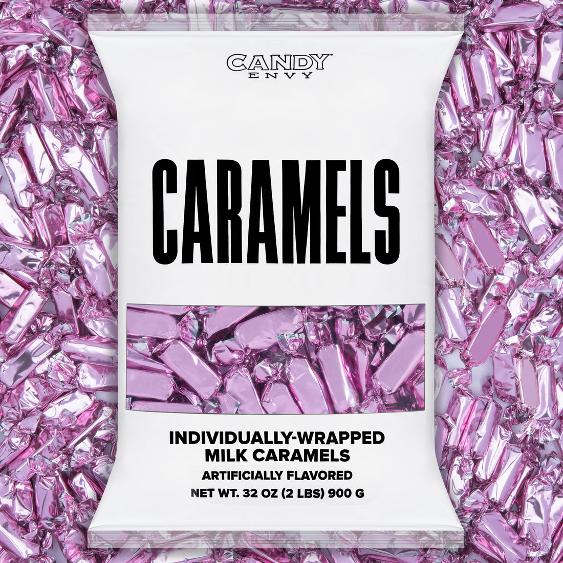 Light Pink Foil-Wrapped Caramels