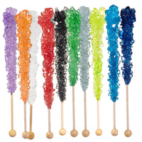 Assorted Colors Rock Candy Sugar Sticks - Assorted Flavors