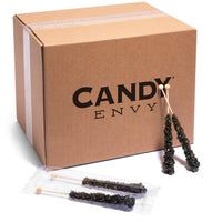 Black Rock Candy Sugar Sticks - Black Cherry Flavor