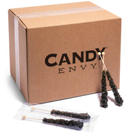 Black Rock Candy Sugar Sticks - Black Cherry Flavor