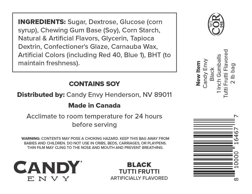Black 1 inch Round Gumballs