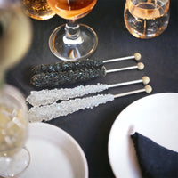 Black & White Rock Candy Sugar Sticks - Black Cherry and Original Sugar Flavors