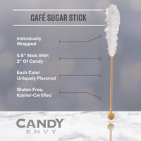 Amber Café Mini Rock Candy Sugar Sticks - Original Sugar Flavor