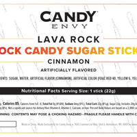 Lava Rock Rock Candy Sugar Sticks - Cinnamon Flavor