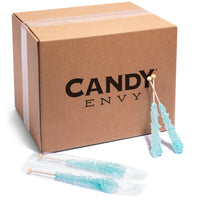 Light Blue Rock Candy Sugar Sticks - Cotton Candy Flavor