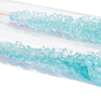 Light Blue Rock Candy Sugar Sticks - Cotton Candy Flavor