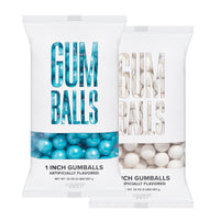 Shimmer Light Blue & Shimmer White 1 inch Round Gumballs