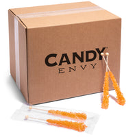 Orange Rock Candy Sugar Sticks - Orange Flavor