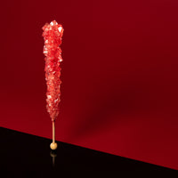 Red Rock Candy Sugar Sticks - Strawberry Flavor