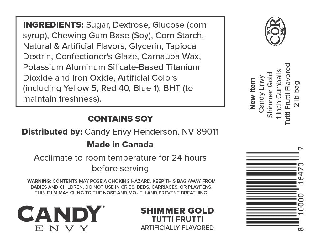 Shimmer Gold 1 inch Round Gumballs
