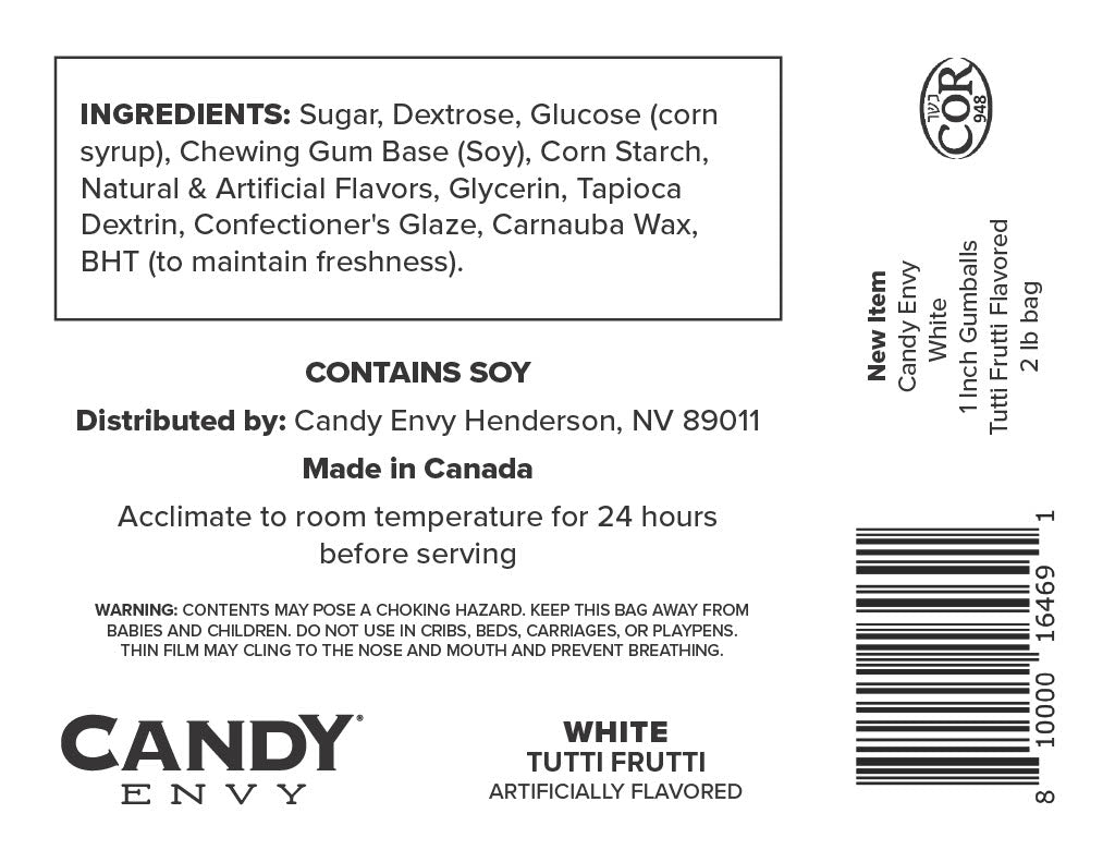 White 1 inch Round Gumballs