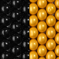 Black & Gold 1 inch Round Gumballs