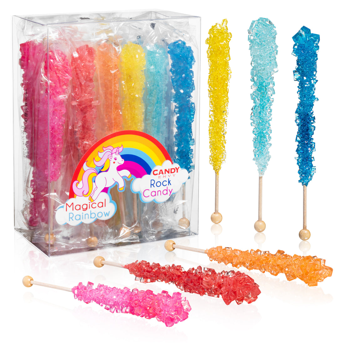 Magical Rainbow Rock Candy Sugar Sticks