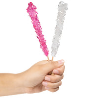 Light Pink and White Rock Candy Sugar Sticks - Cherry and Original Sugar Flavors