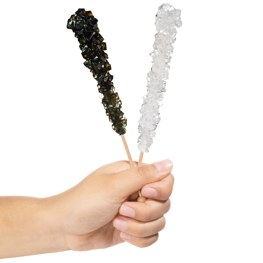 Black & White Rock Candy Sugar Sticks - Black Cherry and Original Sugar Flavors