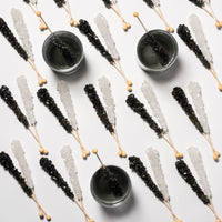 Black & White Rock Candy Sugar Sticks - Black Cherry and Original Sugar Flavors