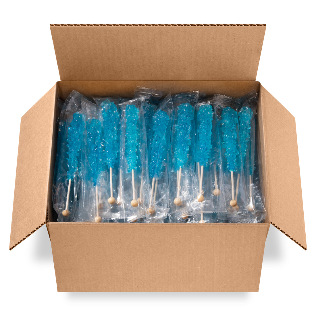Blue Rock Candy Sugar Sticks - Blue Raspberry Flavor