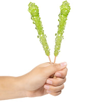 Light Green Rock Candy Sugar Sticks - Watermelon Flavor