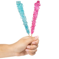 Light Blue & Light Pink Rock Candy Sugar Sticks - Cotton Candy and Cherry Flavors