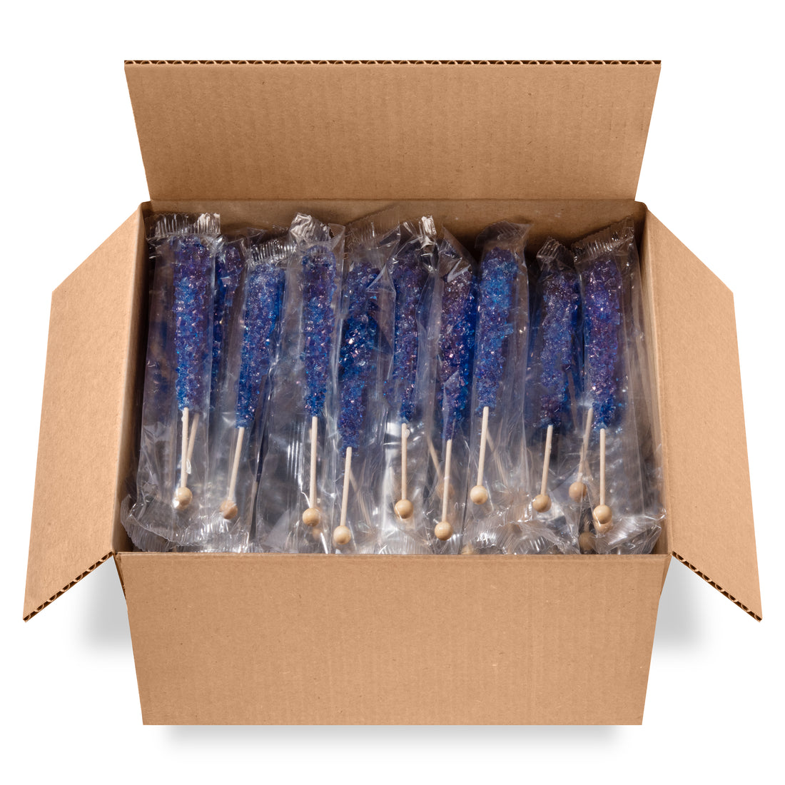 Navy Blue Rock Candy Sugar Sticks - Blueberry Flavor
