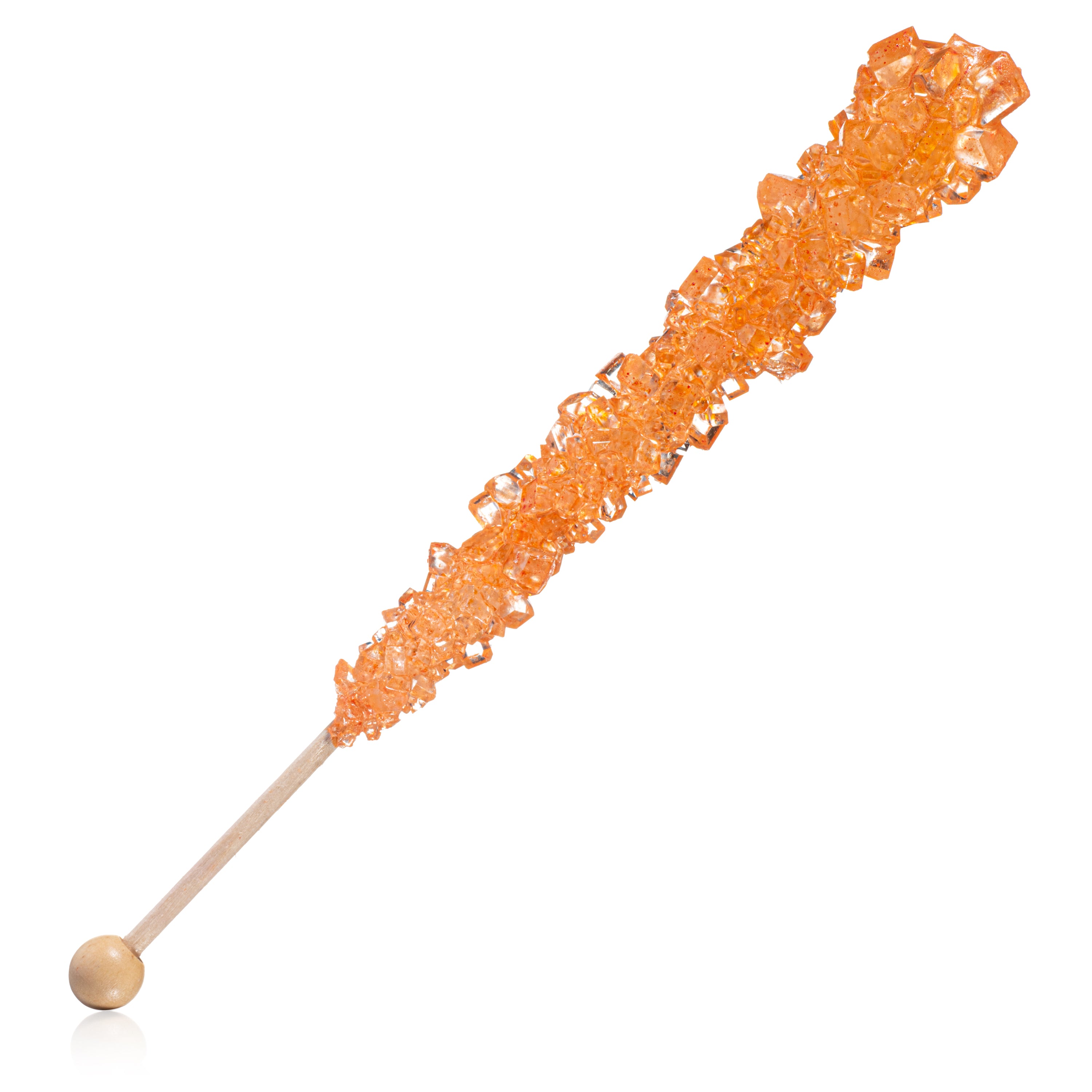 Large Wrapped Orange Rock Candy Crystal Sticks - 12ct