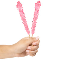 Light Pink Rock Candy Sugar Sticks - Cherry Flavor