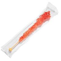 Red Rock Candy Sugar Sticks - Strawberry Flavor