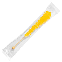Yellow Rock Candy Sugar Sticks - Banana Flavor
