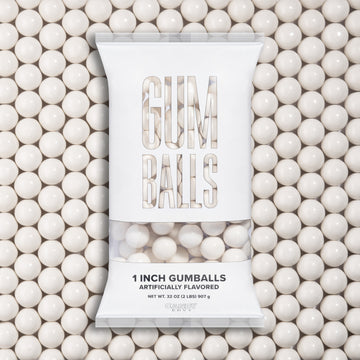 White 1 inch Round Gumballs