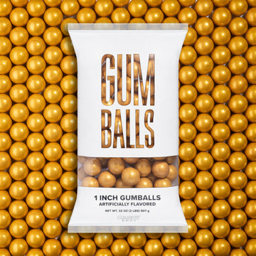 Shimmer Gold 1 inch Round Gumballs