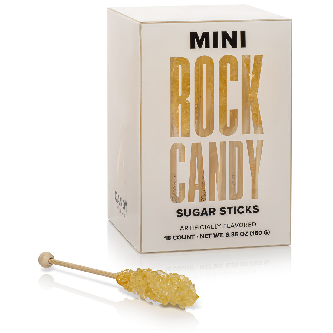Gold Mini Rock Candy Sugar Sticks - Original Sugar Flavor