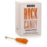 Orange Mini Rock Candy Sugar Sticks - Orange Flavor