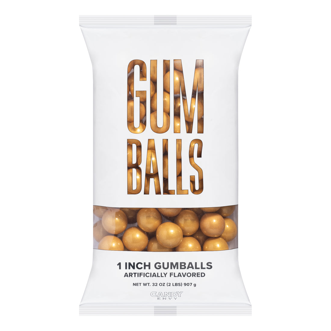 BACK IN STOCK! Black & Gold 1 Inch Round Gumballs - 4 lbs - two 2 lb Bags