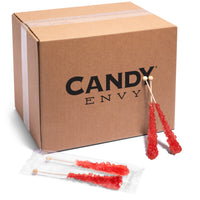 Red Rock Candy Crystal Sticks - Strawberry Flavor
