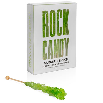 Light Green Rock Candy Sugar Sticks - Watermelon Flavor