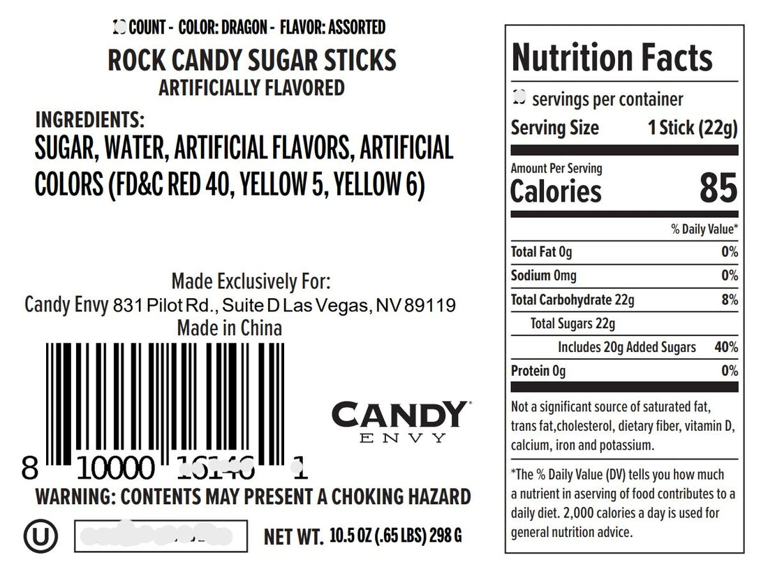 Dragon's Breath Rock Candy Sugar Sticks