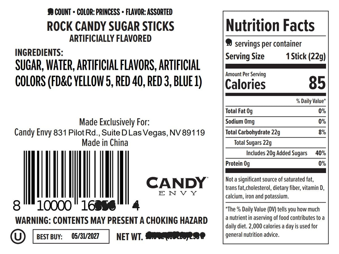 Princess Rock Candy Sugar Sticks