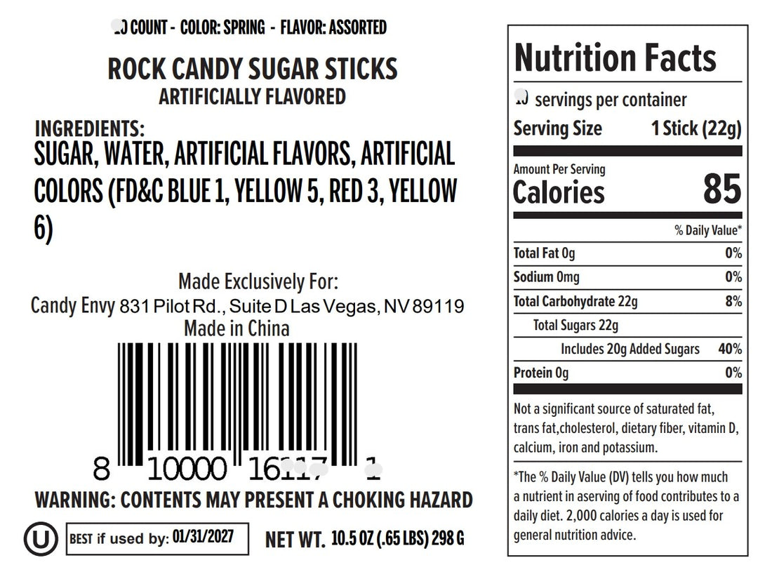 Spring Rock Candy Sugar Sticks