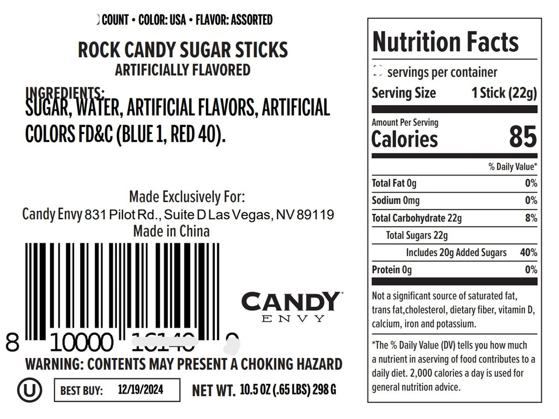 Patriotic USA Freedom Rock Candy Sugar Sticks - 250th Celebration!