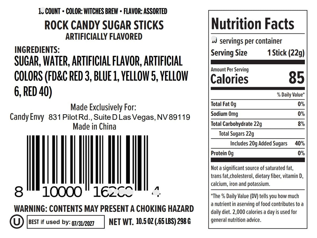 Witches Brew Rock Candy Sugar Sticks