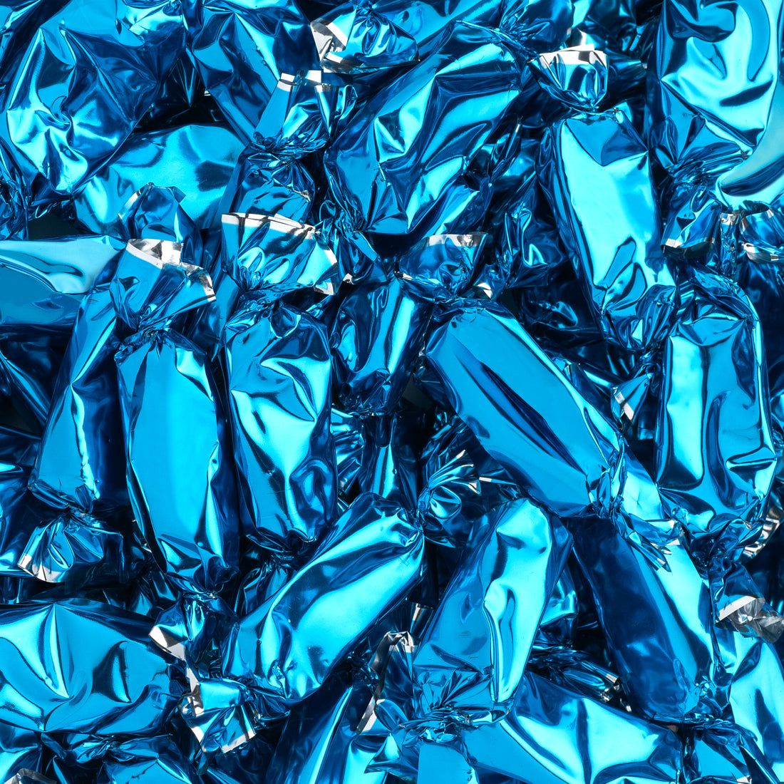 Blue Foil-Wrapped Caramels