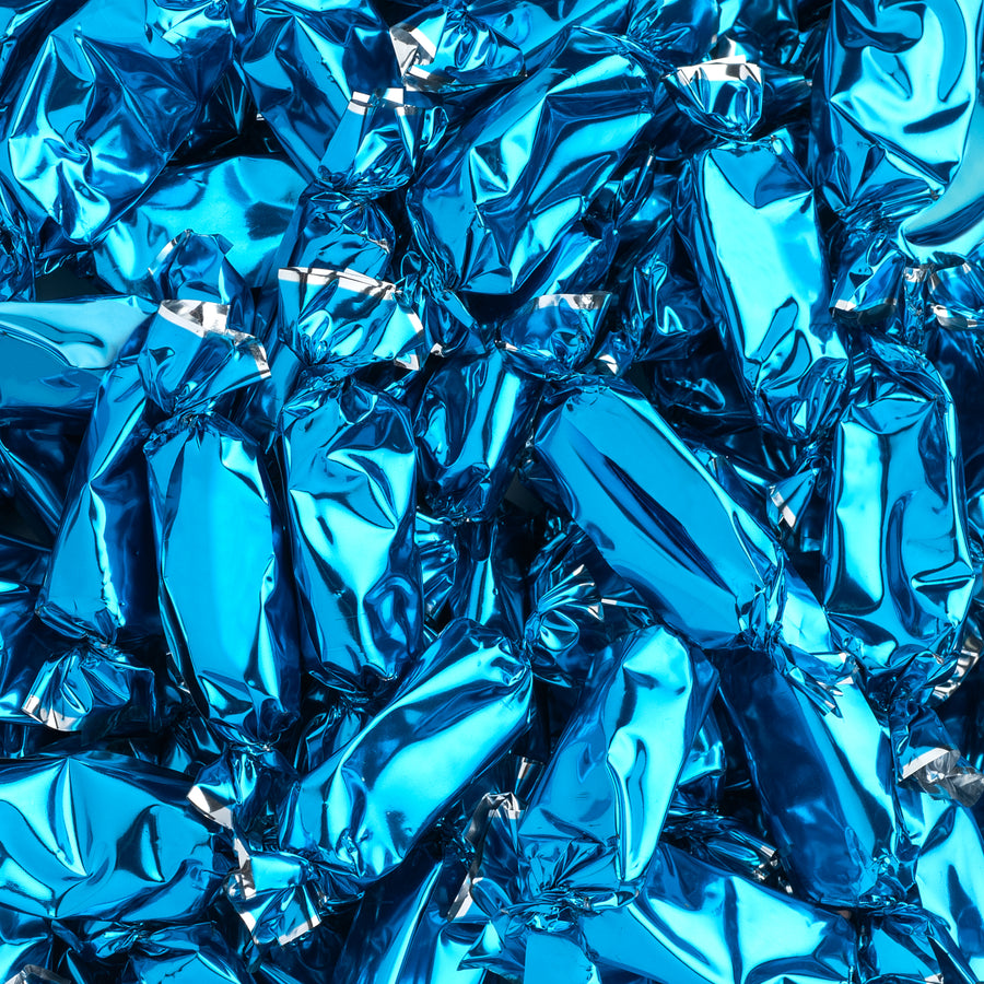 Blue Foil-Wrapped Caramels