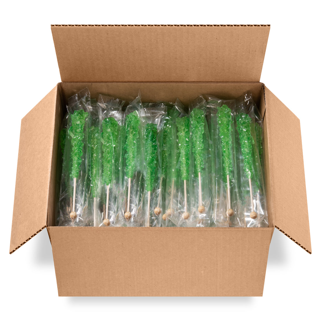 Green Rock Candy Sugar Sticks - Green Apple Flavor