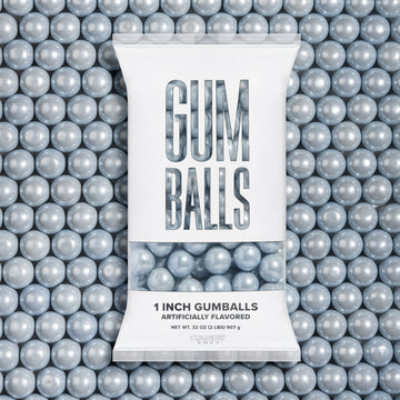 Shimmer Silver 1 inch Round Gumballs