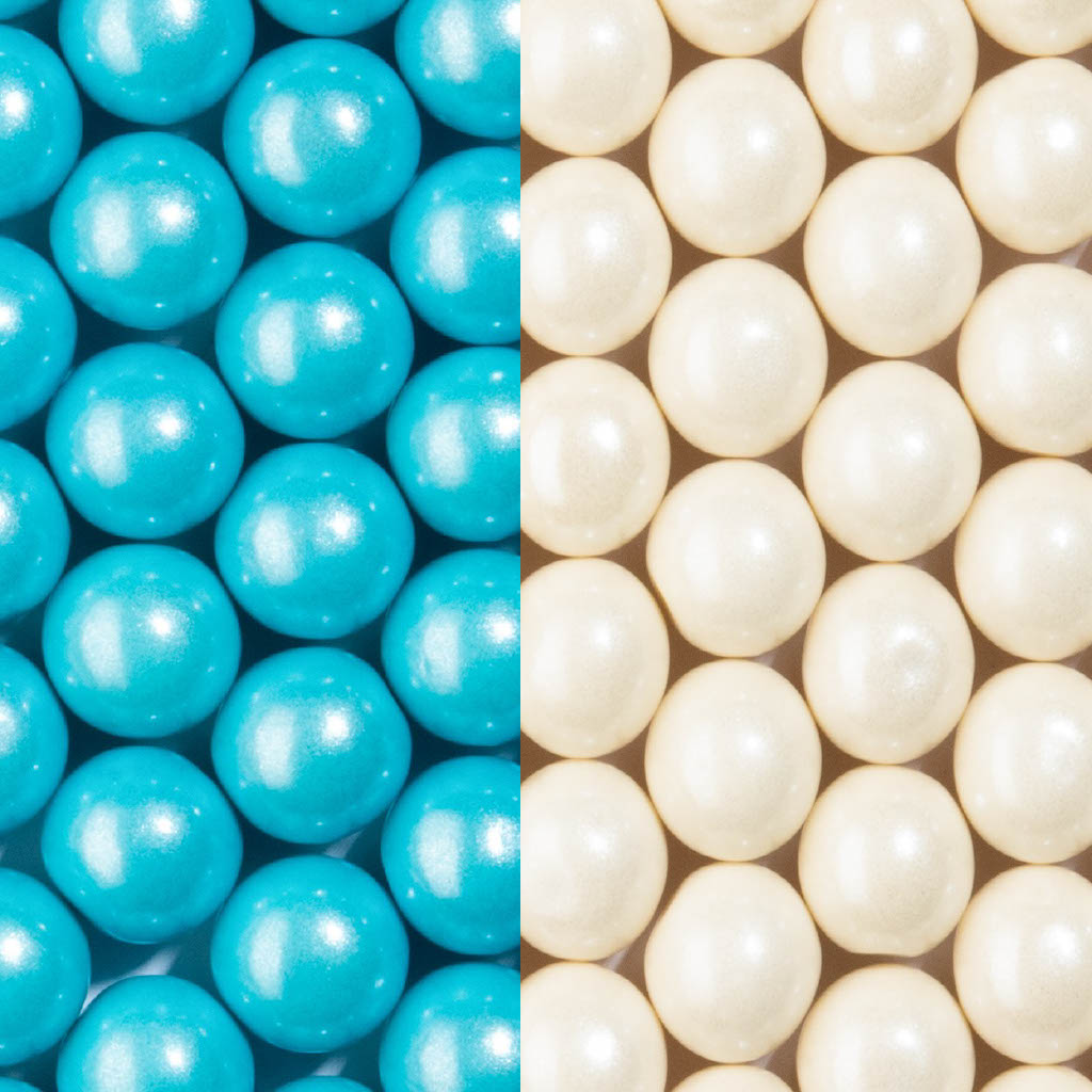 Shimmer Light Blue & Shimmer White 1 inch Round Gumballs