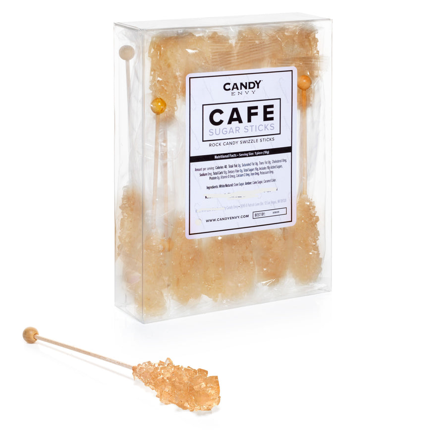 Amber Café Mini Rock Candy Sugar Sticks - Original Sugar Flavor