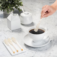 Amber and White Café Mini Rock Candy Sugar Sticks - Original Sugar Flavor